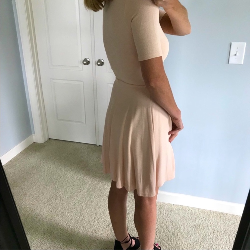 Light Peach Color Fit and Flare Dress - Picture 6 of 7